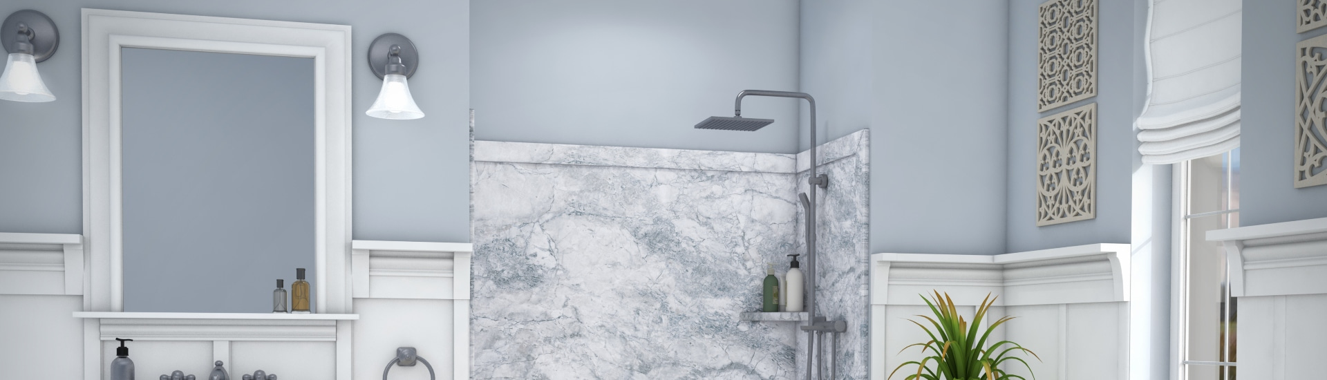 Tub to shower banner