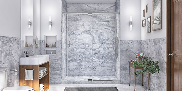 Walk in shower remodeling